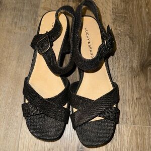 Lucky Brand 9M black 2.5” platform like new